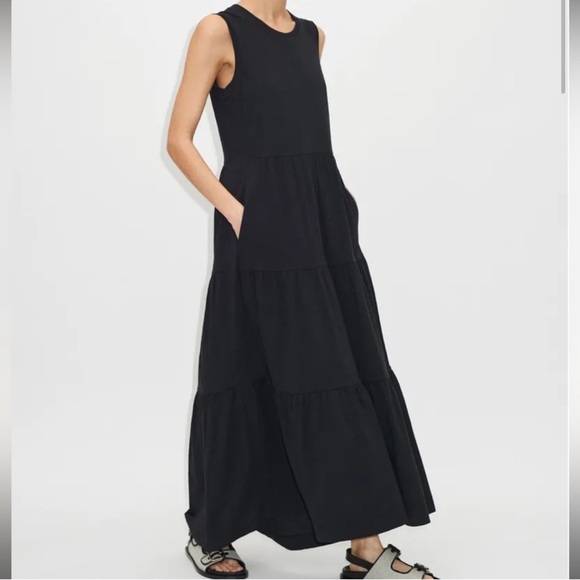 Me+Em Dresses & Skirts - me and em Sleeveless Tiered Slub Maxi Dress navy blue